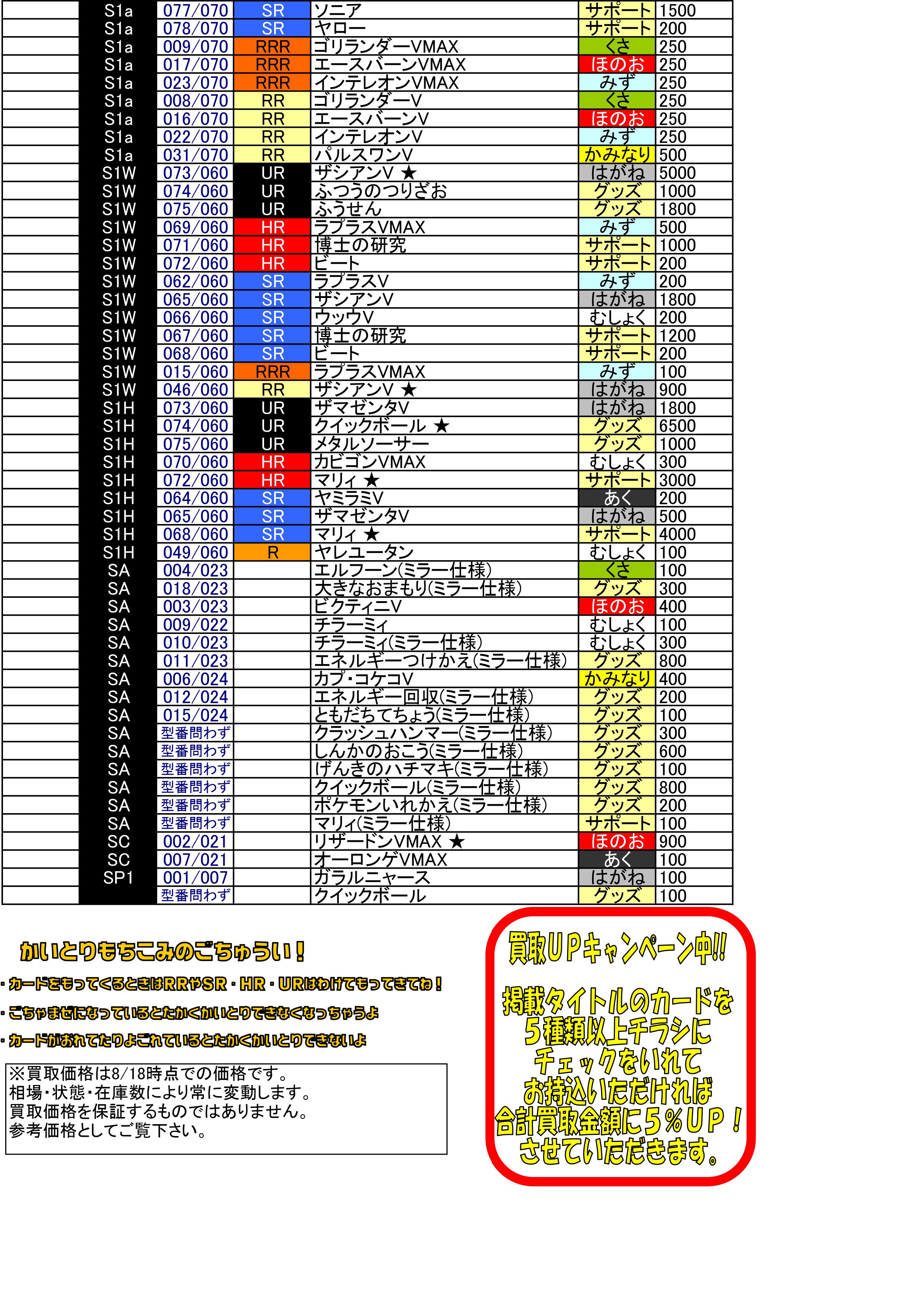 ポケモンカード買取表 買取情報 新清水鑑定団 高価買取宣言 静岡市の総合リサイクルショップ鑑定団グループです